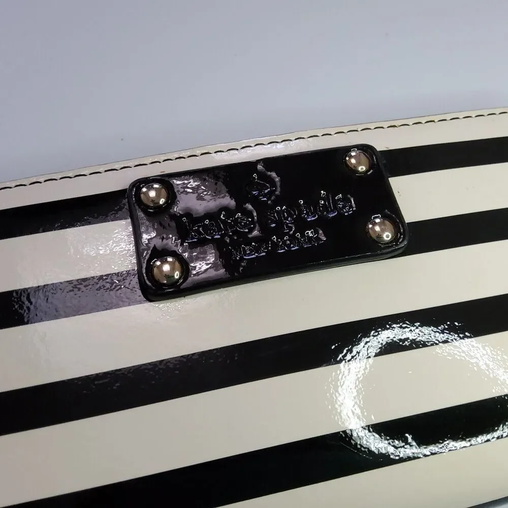 Kate Spade NY Striped Patent Bifold Snap Wallet